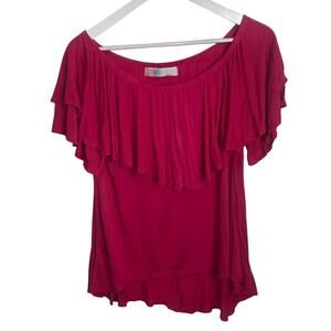 Free People Beach Pretty Lady Off the Shoulder Pink Magenta Top W-490 Sz S